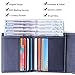 Borgasets Women's RFID Blocking Small Compact Bifold Leather Pocket Wallet Ladies Mini Purse (Crosshatch Blue)