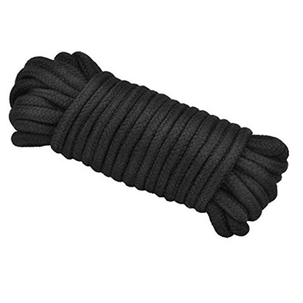 SUNTQ 10m 32 Feet Long Rope Natural Soft Cotton Ropes + 15m 49 Feet Restraint Duct Tape For Strap On (Black)