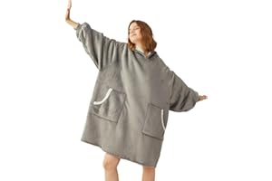 Aircliff Wearable Blanket Hoodie, Oversized Sherpa Sweatshirt, Cozy Soft Warm Plush Hooded Blanket for Adult Women Men Teens