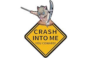 Daina Demon Slayer Inosuke Peeker Car Sticker, You are Too Close Sign, Vinyl Anime Car Decals, Cartoon Bumper Sticker.