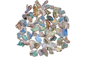 Jaguar Gems AA Natural Raw Ethiopian Opal Gem Stone, Rough Opal Crystals, Jewelry Making Gemstone, Ultra Fire Striking Chunky Opal, Chakra Healing Stone, Wire Wrapping, (25Carats)