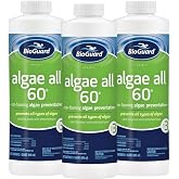 BioGuard Algae All 60, 1 Quart, Pack of 3 | Non-Foaming Algae Preventative, Non-Staining &amp; Non-Foaming, Ideal for Swimming Pools with Attached Spas or Fountains
