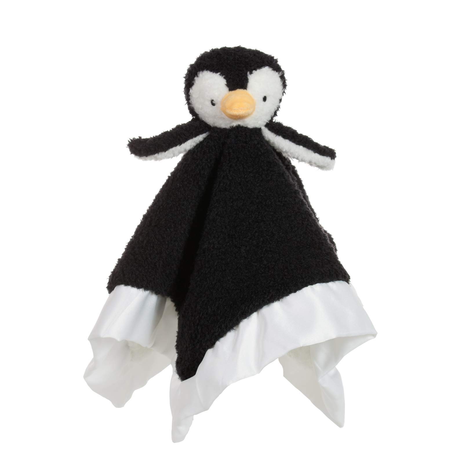Apricot Lamb Comforter Blanket Security Blanket Black Penguin Infant Nursery Character Blanket for Newborn Baby Doll Blanket(14 Inches)