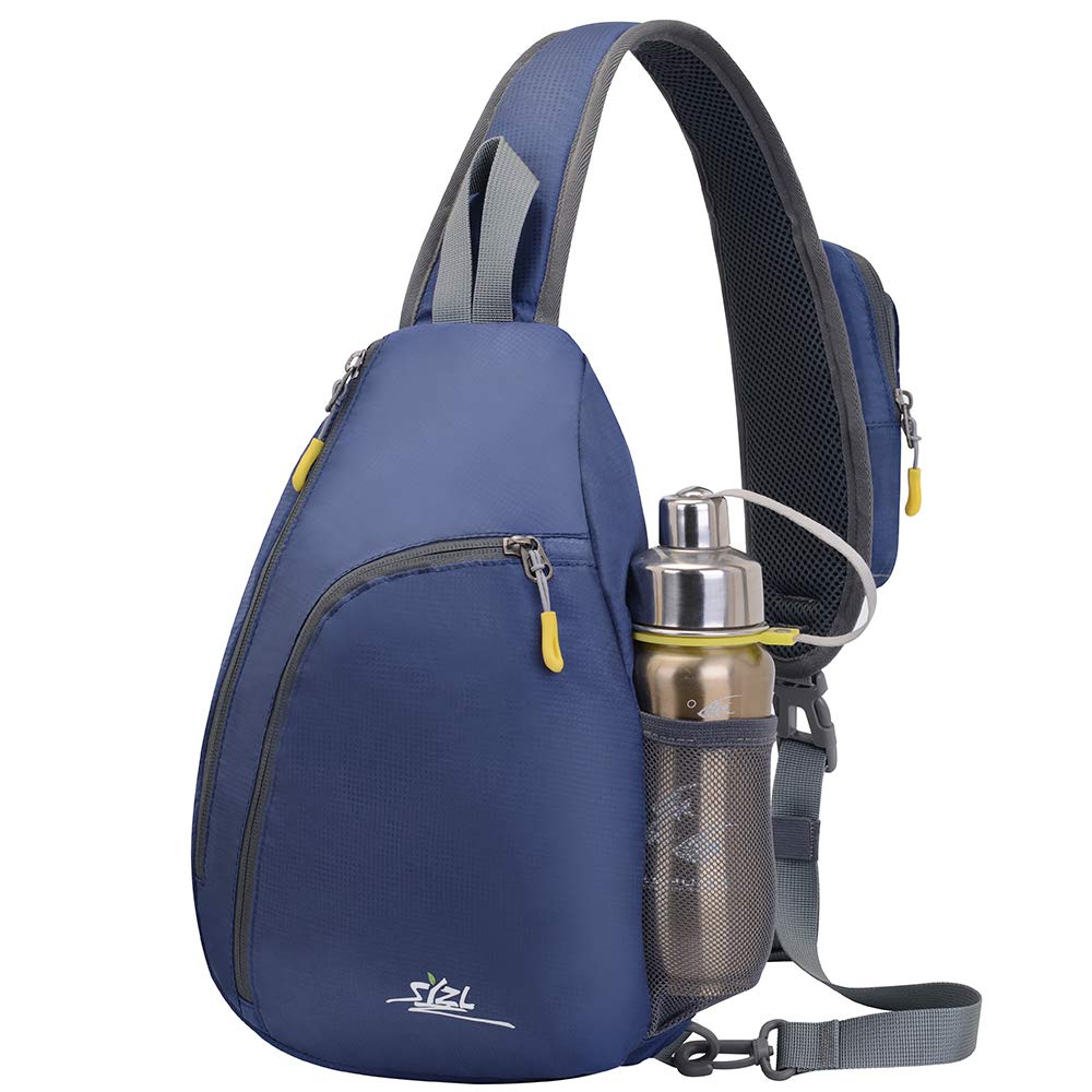 JSDingSling Bag for Men Women, Outdoor Sports Sling Bag Waterproof Sling Backpack Chest Bag Crossbody Shoulder Bag with Phone Pocket for Hiking Climbing Cycling Travelling