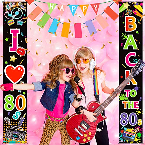 80's Party Scene Setters Wall Decorating Kit 80s Porch Sign Party Door Sign for 1980s Theme Party Ro - //coolthings.us