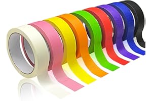 SMARINGWING Colored Painters Tape, Colorful Masking Tape, Premium DIY Crafts Tape Rolls (0.94in x 22yds*9 Rolls) for Kids Arts Supplies, Drafting Paint Tape for Labeling, Decoration, Classroom, Teaching