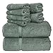 Chakir Turkish Linens Dobby Border Luxury Hotel & Spa Turkish Cotton Bundle Total 8-Piece Set, 2 Bath 27