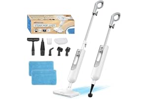 MXNSEWR Steam Mop All-in-one Multi-Functional Powerful Steam Cleaner, Handheld Detachable Floor Steamer with 2 Steam Level, 380ML Water Tank & 23FT Power Cord for Floor Cleaning, Bathroom,Clothes & Furniture