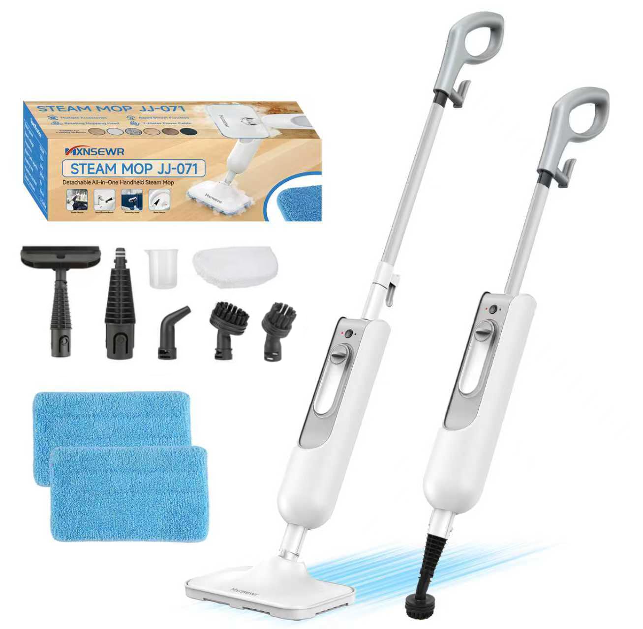 Photo 1 of (Factory sealed)....Steam Mop All-in-one Multi-Functional Powerful Steam Cleaner, Handheld Detachable Floor Steamer with 2 Steam Level, 380ML Water Tank & 23FT Power Cord for Floor Cleaning and Home Use
