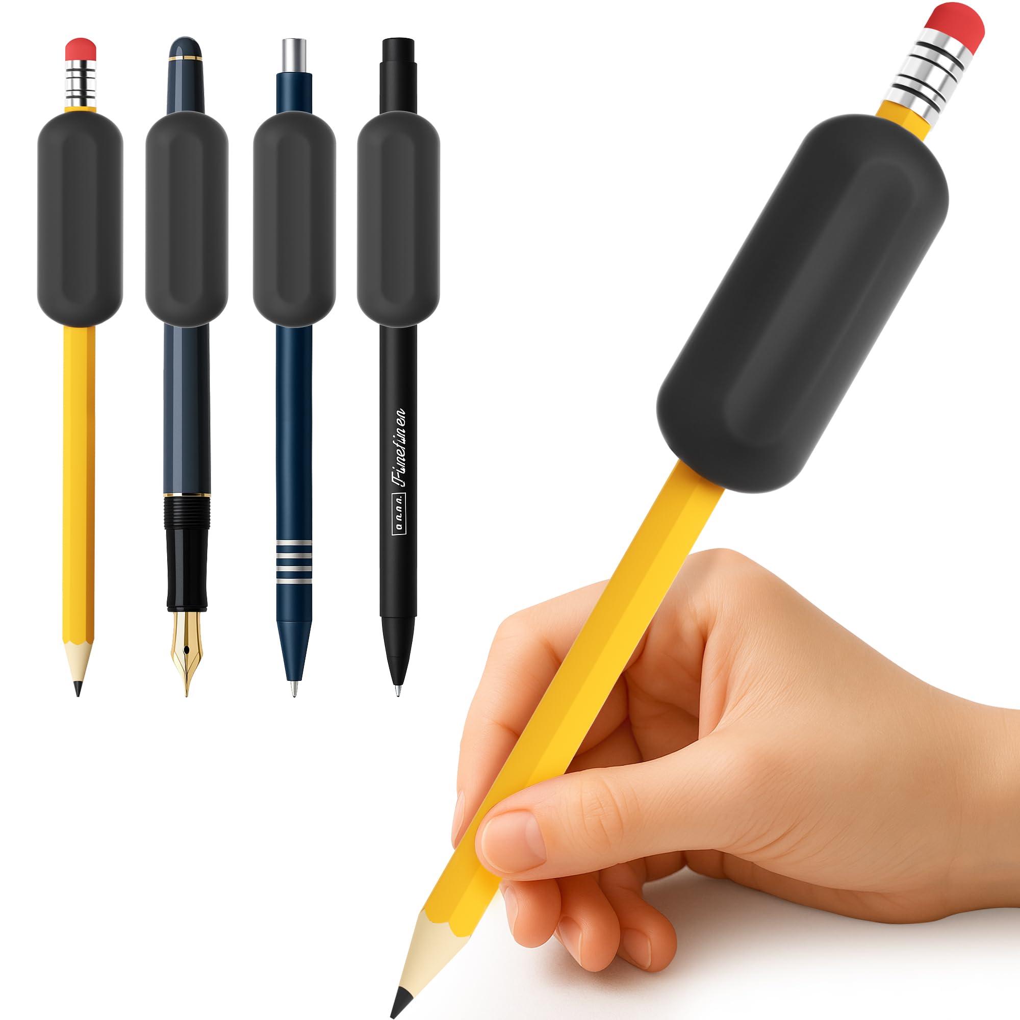 Photo 1 of ELETIUO 5-Pack Weighted Pencil Grips – 1oz Silicone Handwriting Aid for Kids, Elderly & Special Needs – Improves Penmanship for Autism,ADHD,Tremors,Dyspraxia & Fine Motor Skills
