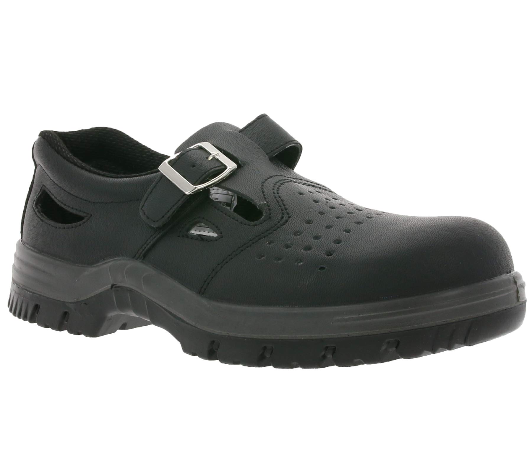 solid black work shoes