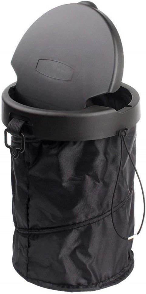 Universal Collapsible Travel Auto Car Trash Can Bin Bag Rubbish Garbage and Car Seat Headrest Hooks,Hanger Storage for Handbags, Purses, Coats, and Grocery Bags(1 Pack car Trash + 2 Pack car Hooks)