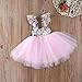 HOTONE Newborn Toddler Baby Girls Floral Dress Party Ball Gown Lace Tutu Formal Dresses Sundress (4-5T, Pink)