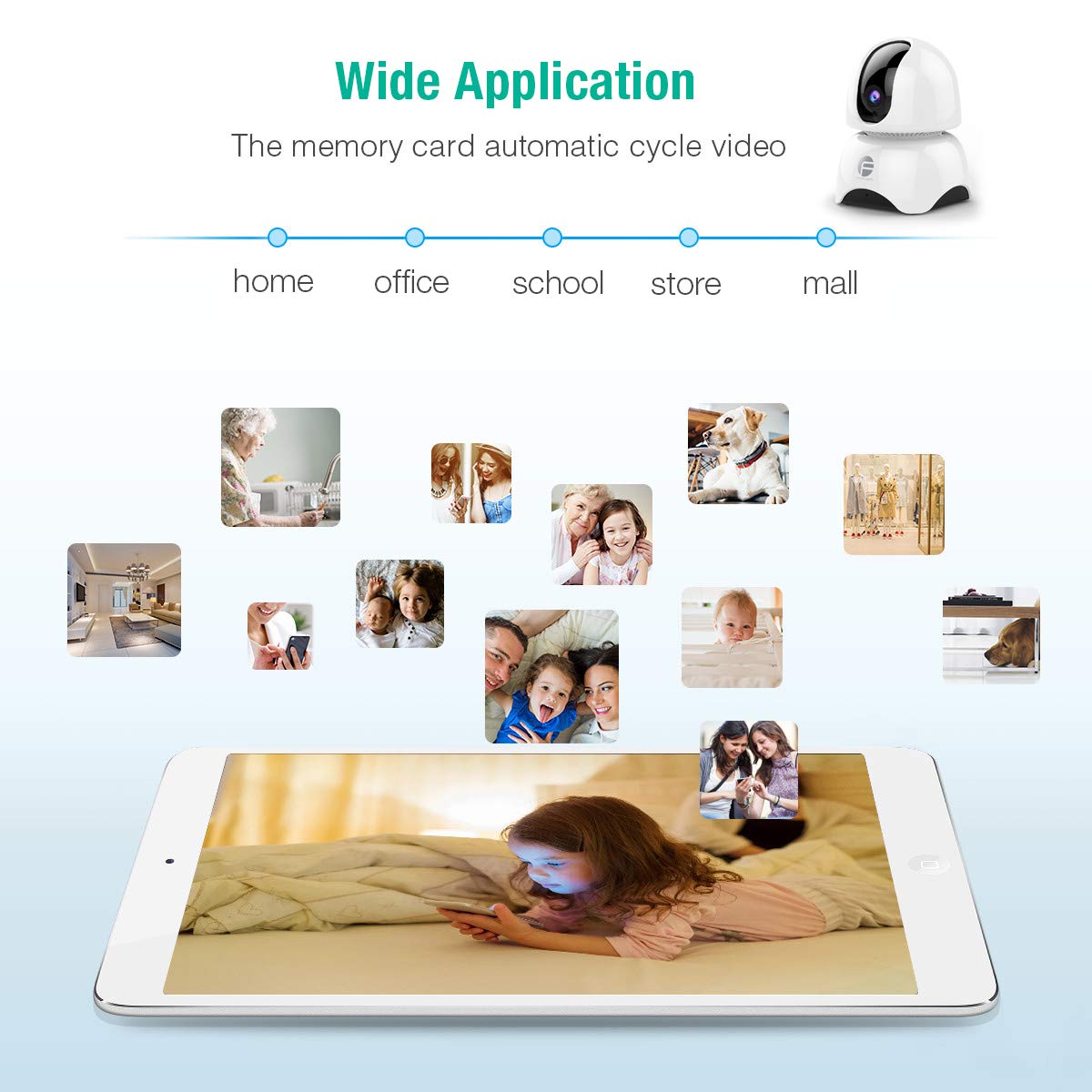 FirstPower Home Camera 1080p Wireless IP Security Surveillance Camera with Night Vision Two-way Talk Motion Detection Pan/Tilt Remote Control for Elder Baby Monitor Nanny Pet with IOS Android PC