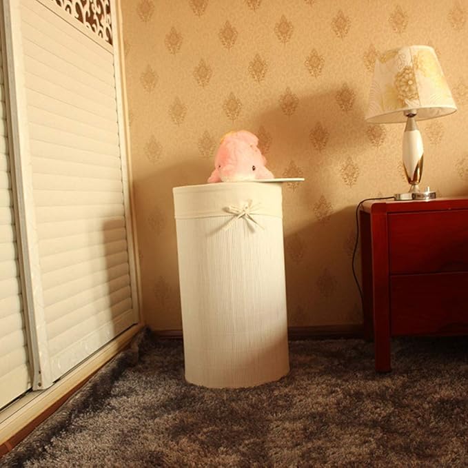 MGWA Cestas de lavandería Manual De Bambú Plegable Inicio Canasta De