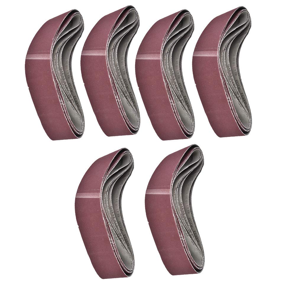 Dioche Sanding Belts, 6pcs Sanding Belts 100 x 915mm, Abrasive Sanding Belt for Belt Sander Grit 60/80/100/120/150/180