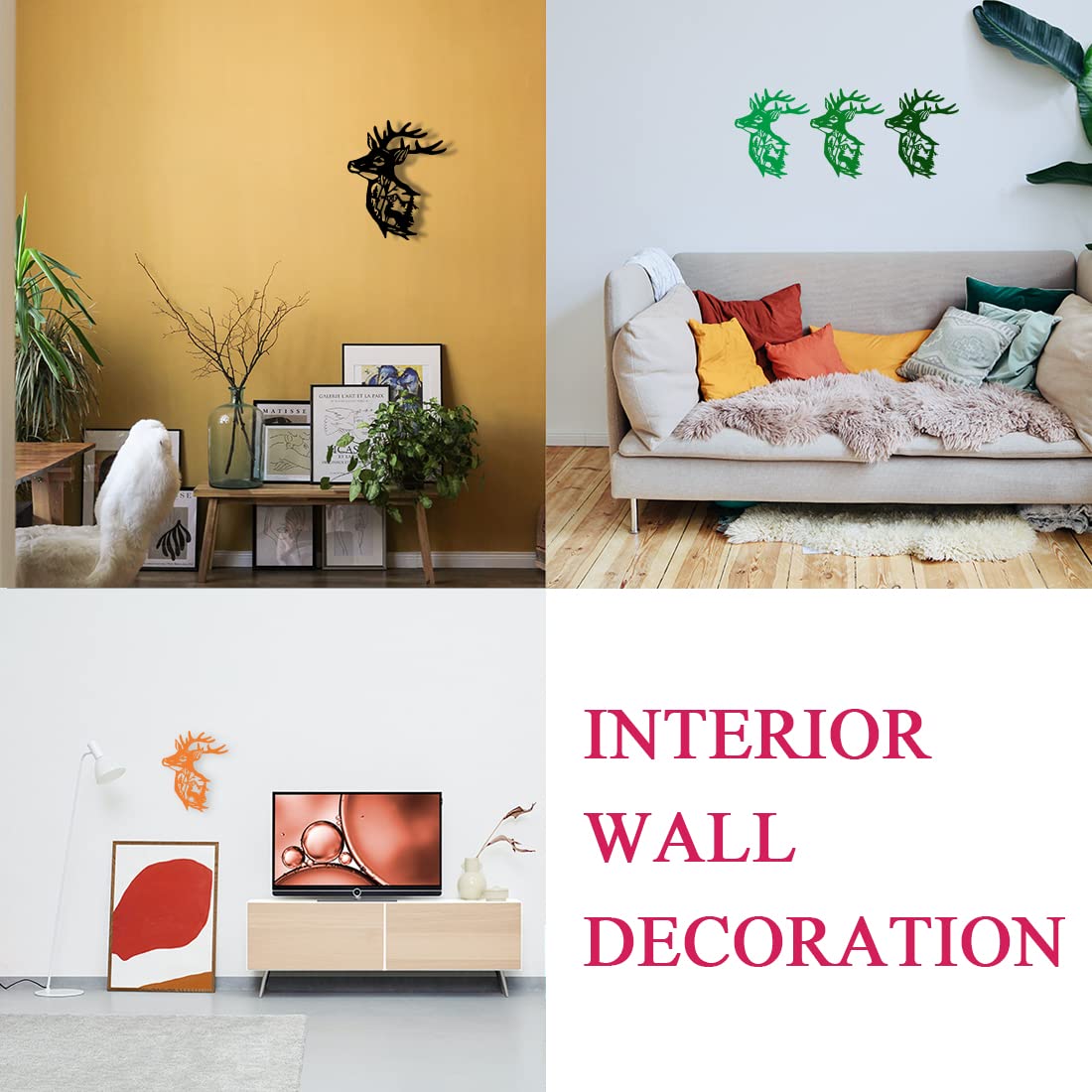 Deer Wall Hanging Resin Silicone Mold, Deer Antlers Epoxy Casting Mold for Wall Decor, DIY Christmas Elk Door Art Home Party Unique Decoration