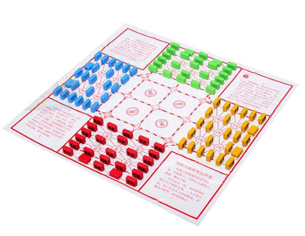 Chinese 4-Players Army Chess, Chinese Table Game Chess, Map Size 50x50cm, Si Guo Da Zhan, 4-Player Luzhanqi Junqi