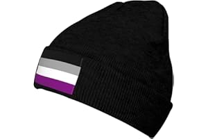 SIYTUAU Asexual Pride Flag Beanies Hats Men Women Knit Beanie Hat Winter Warm Skull Cap Acrylic Beanie