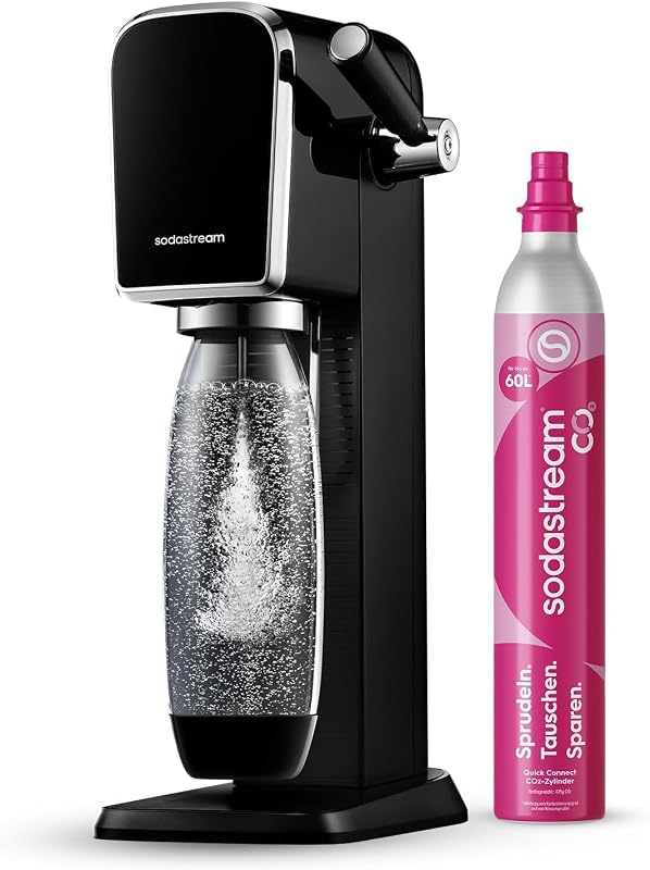 ART Machine à Soda | 1 Bouteille 1L + Cylindre 60L | Noire