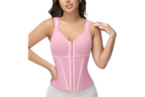SHAPSHE Waist Trainer Corset for Women Tummy Control Sport Workout Body Shaper Vest for Women Postpartum Gym Zipper and Hooks