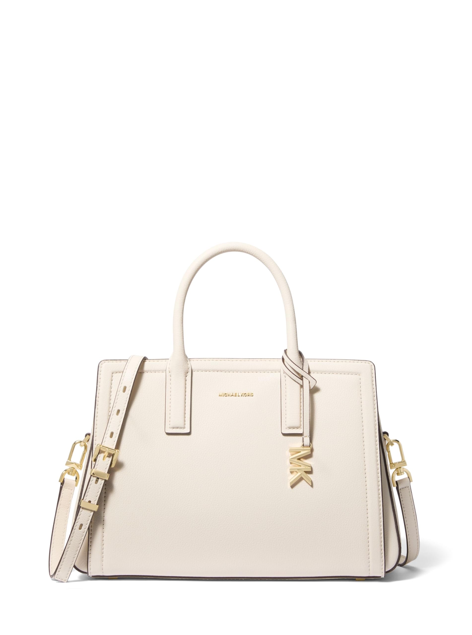 Michael Kors Laila Medium Satchel, Gold-Tone Hardware/Light Cream