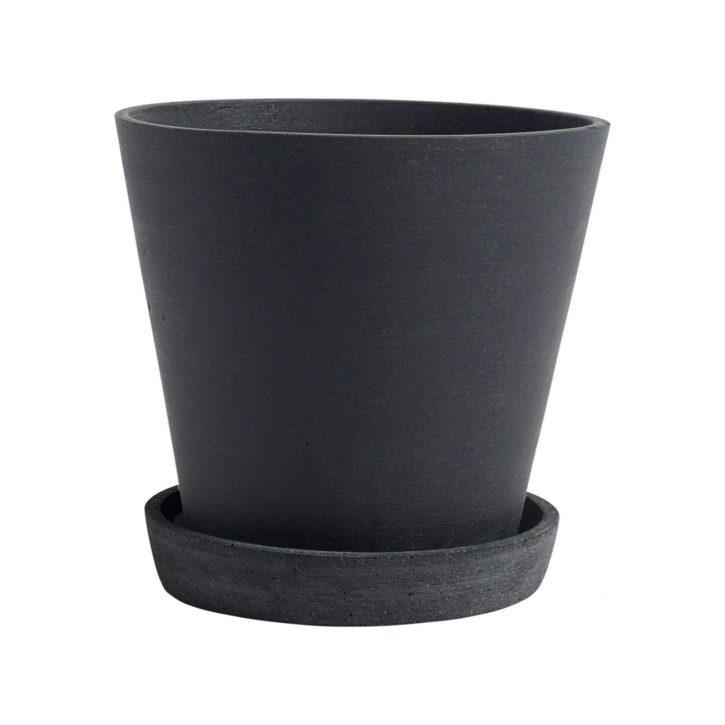 HAY Planter, Stone, Black, H 16,5cm/ 17,5cm
