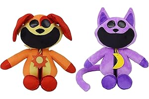 Lanckeli Smiling Critters Plush Toys, 11.8 Inch Stuffed Animals Plush Toy Pillows for Fans, Kids, Toddler Brithday Gifts. (B1-Purple and Orange)