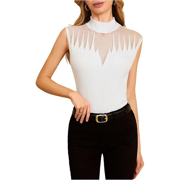 Verdusa Women's Half Zip Mock Neck Crop Tank Tops Ribbed