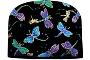 BLUE MOON FINE TEAS Blue Moon Tea Cozy - Dragonfly at Night Tea Cozy - Large Double Insulated Teapot Tea Cozy - Made in The USA