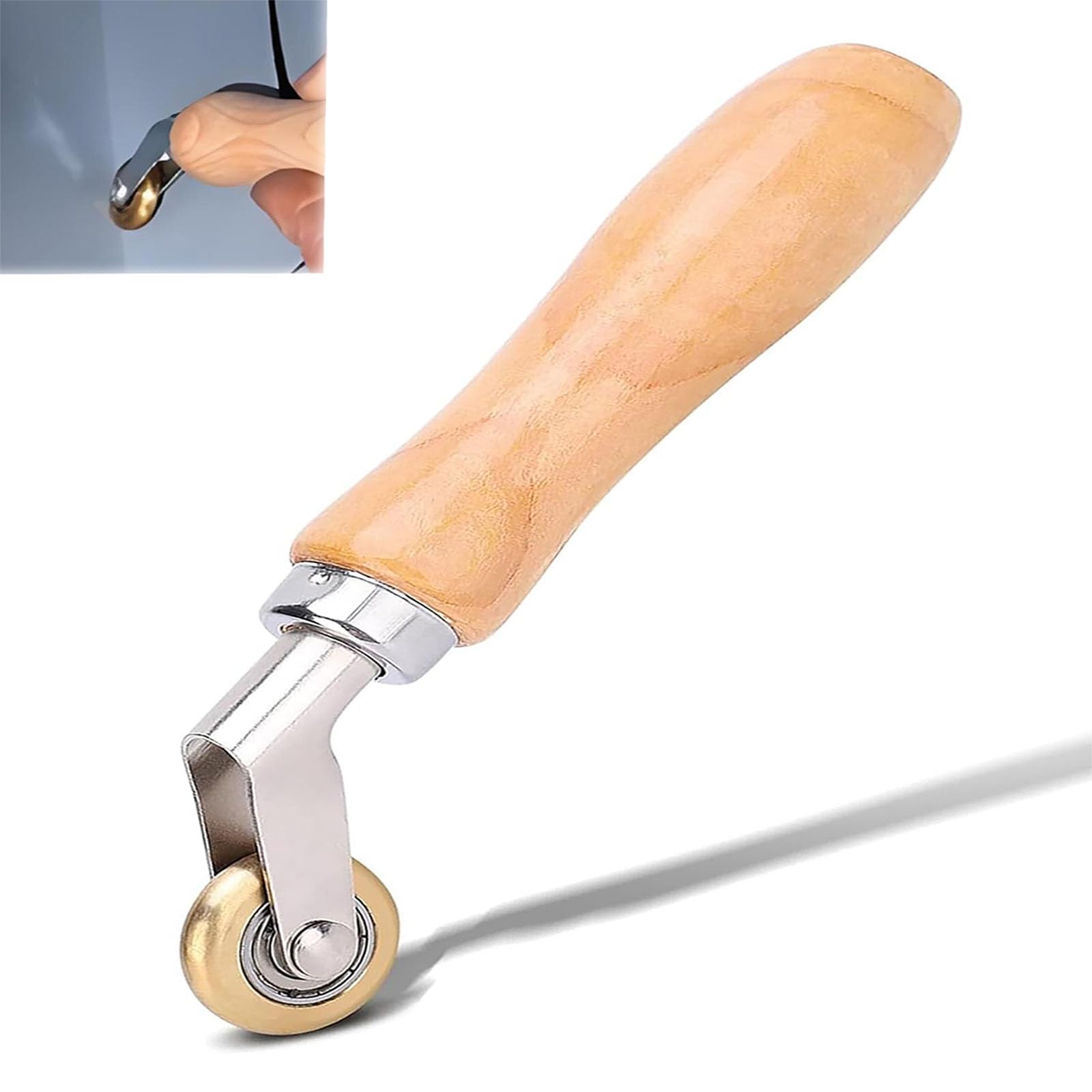 Wjelet Brass Penny Roller,Seam Roller,Single Ply Roofing Brass Seam Roller for Vinyl Flooring, Waterproof Membrane Material, Corner Rollerfor Pressing The Internal Corners