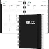 2027 Appointment Book &amp; Planner - Hourly Planner from January 2027 - December 2027, Weekly Appointment Book 2027 with 30-Minute Interval, 6.4" x 8.5", Black
