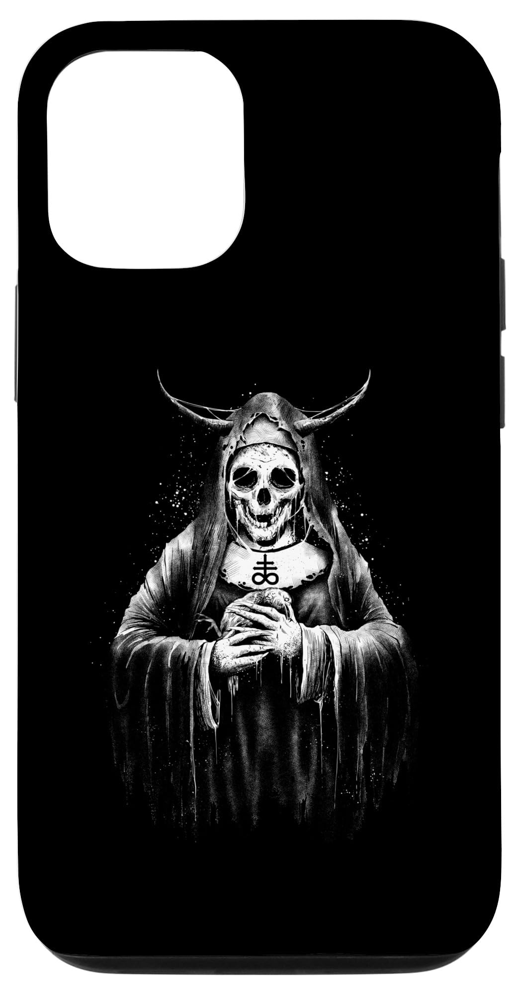 iPhone 13 Satanic Dark Art Evil with Skull and Raven Baphomet Case