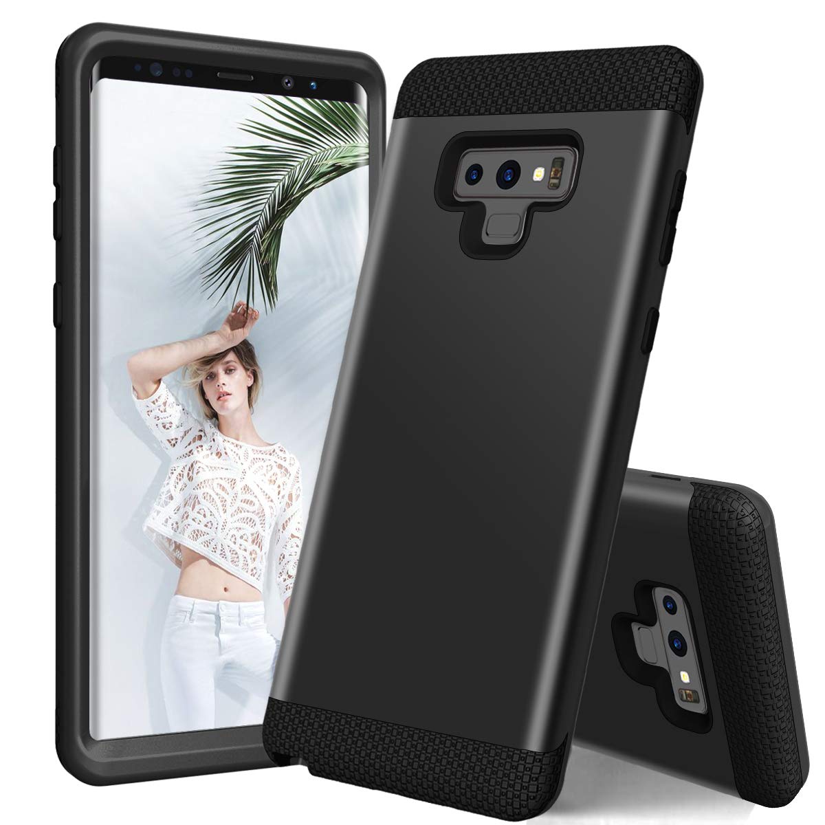 SHUANGFANG Samsung Galaxy Note 9 Protective Case,Defender Full Body Protection Rugged case Galaxy Note 9 (2018) (Note9 H Black)