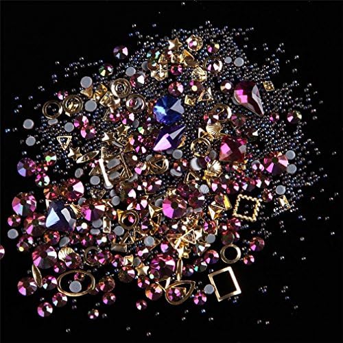 Nail Art Decoration Charm Gem Beads Rhinestone Hollow Shell Flake Flatback Rivet Mixed Shiny Glitter 3D DIY Accessories multiRP