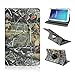 Tsmine Samsung Galaxy Tab E (9.6-Inch) SM-T560 (Wi-Fi Version Only) Camo Case - Premium 360 Rotating Camouflage Branch Straw Mossy Leaves PU Leather Case Cover, Oak Branches