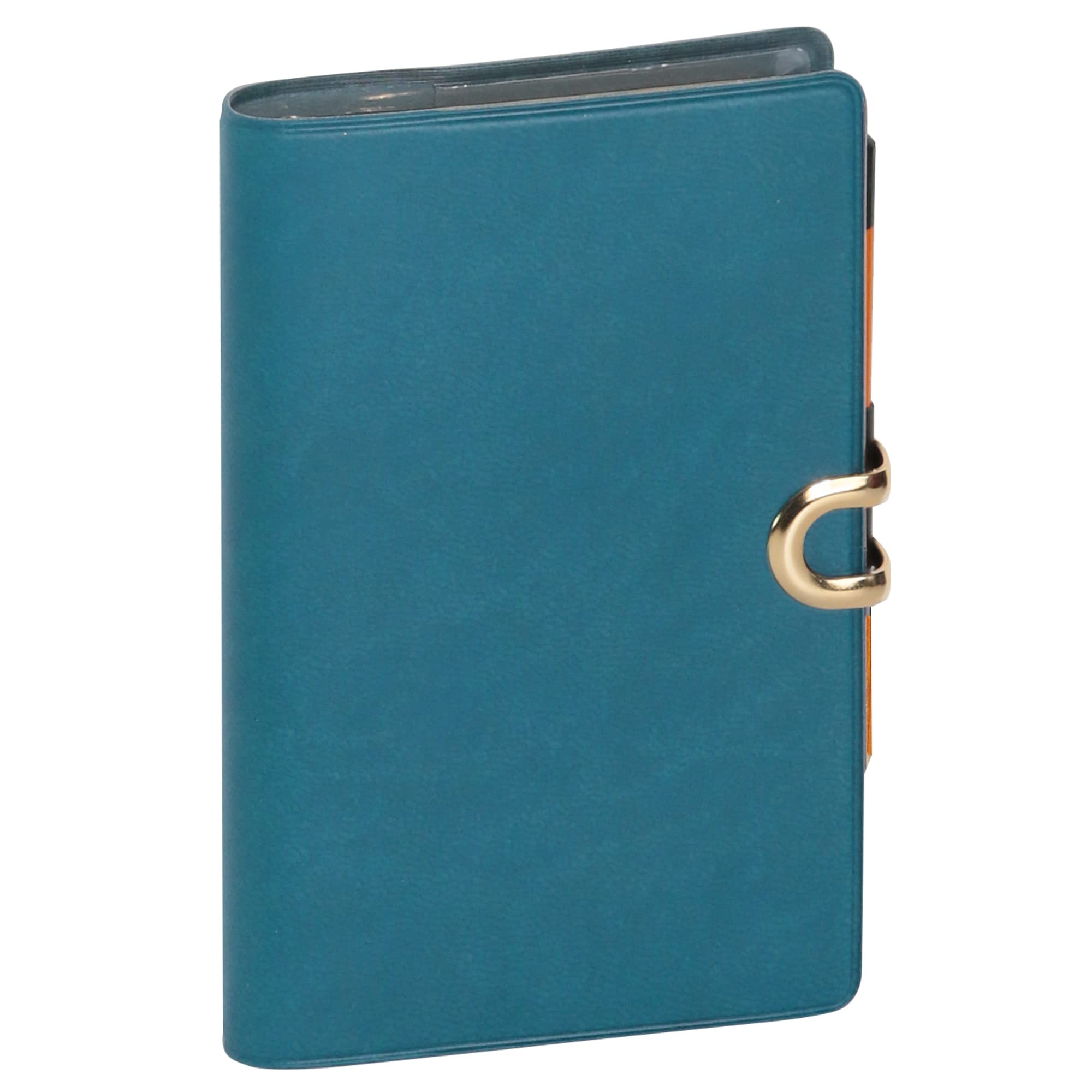 Exacompta Pocket Diary Week to View Gold Spine with Clasp and Pencil 115 x 75 mm Assorted Colours
