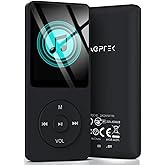 AGPTEK A02PL 64GB MP3 Player, 70 Hours Playback Lossless Sound Music Player, Supports up to 128GB(Black)