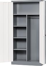 The Workplace Depot Metal Storage Locker Steel 4 Shelves 1850x900x450mm Grey view 5