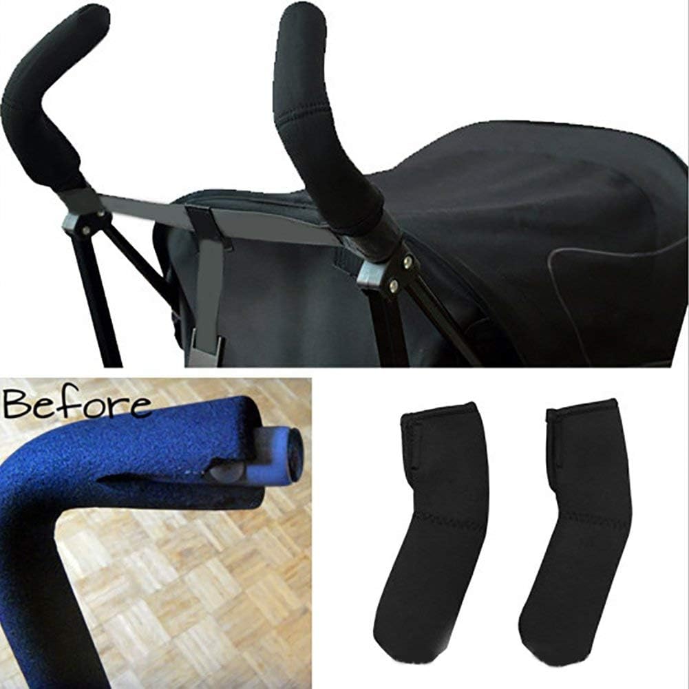Stroller Handle Covers for Umbrella Type Stroller Models - Stretchable Universal Fit Black 2Pcs/Pair