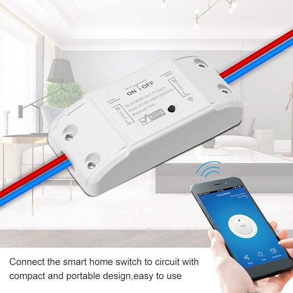 Smart Home Wifi Switch 10A 2200W Interruptor remoto inalmbrico Temporizador APP Control compatible con Amzon Alexa Echo Google Home Paquete de 2 APP Smart Life