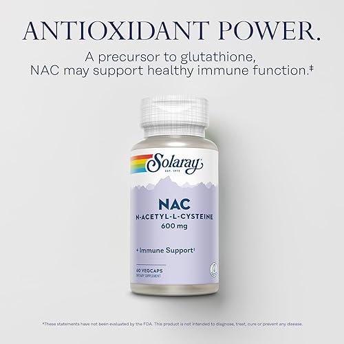 SOLARAY NAC Supplement N-Acetyl L Cysteine for Men & Women - Precursor to  Glutathione & Amino