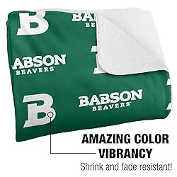 Babson College Logo Pattern Sherpa Blanket, Warm
