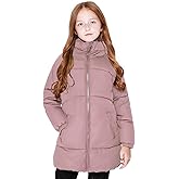 SOLOCOTE Girls Winter Coats Heavyweight Mediun Length Warm Jackets Down-like Cotton Wadding Outwear 3-14Y