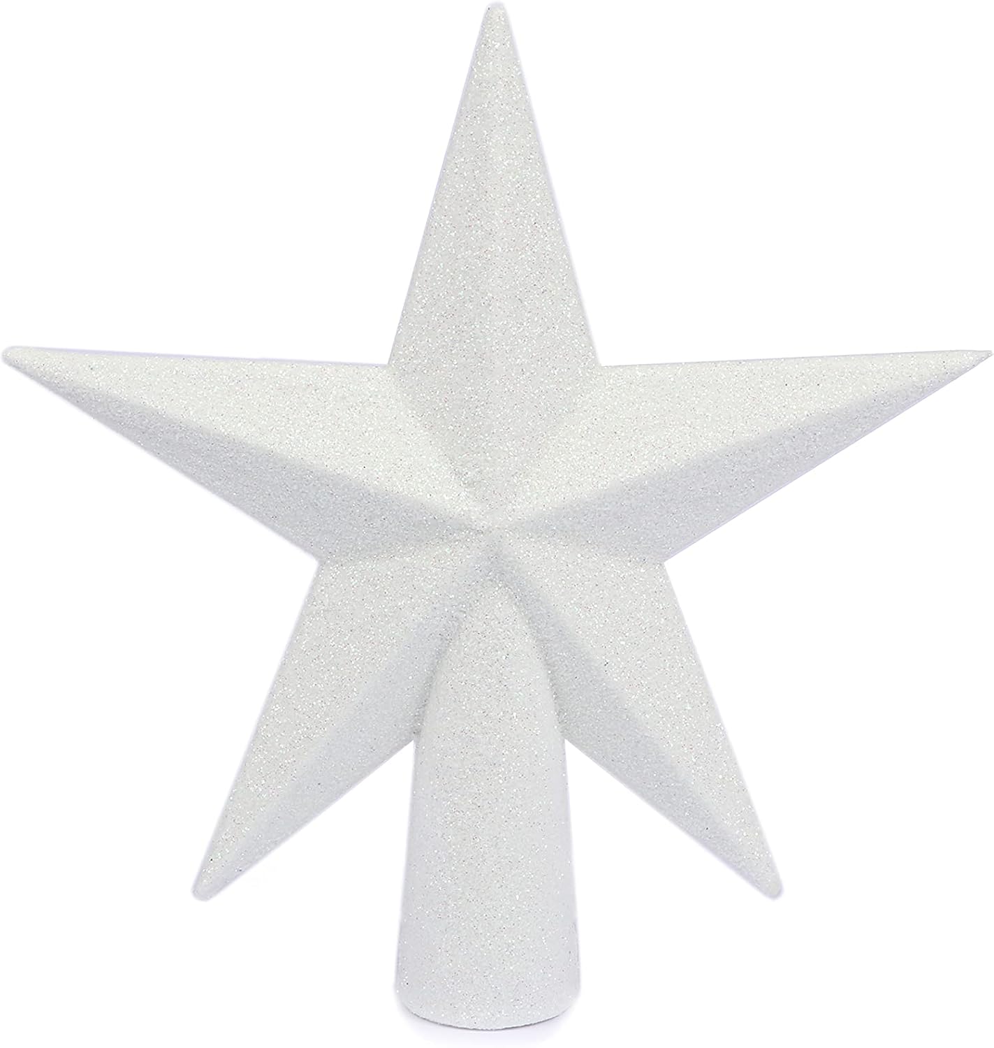 Tree Toppers - YYCRAFT Glitter Star Tree Topper Christmas Decoration-6 Inch,White