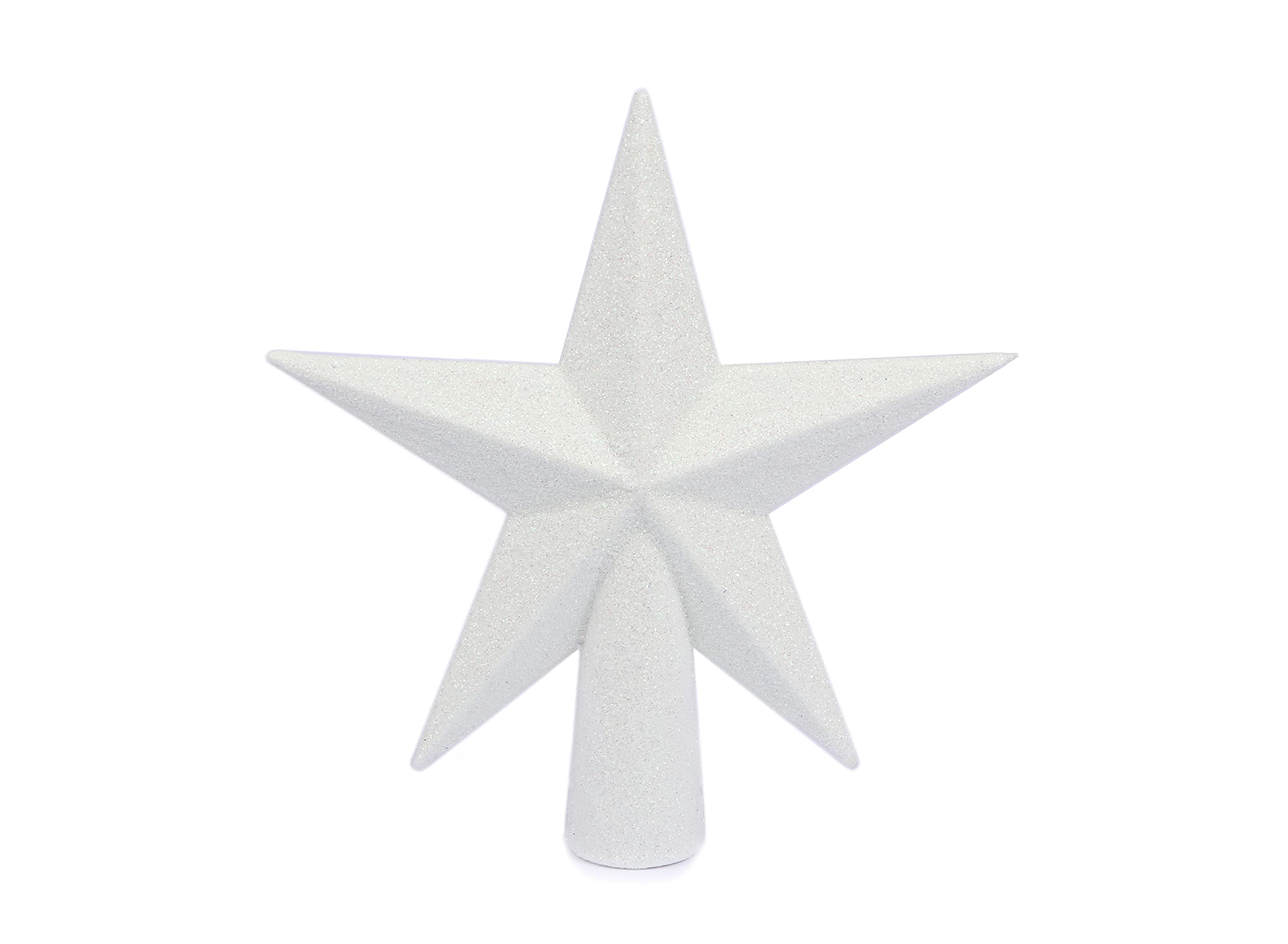 YYCRAFT Glitter Star Tree Topper 6 Inch Christmas Decoration-White