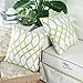 CaliTime Pack of 2 Cozy Fleece Throw Pillow Cases Covers for Couch Bed Sofa Modern Two-Tone Waves Geometric 18 X 18 Inches Gray Yellow