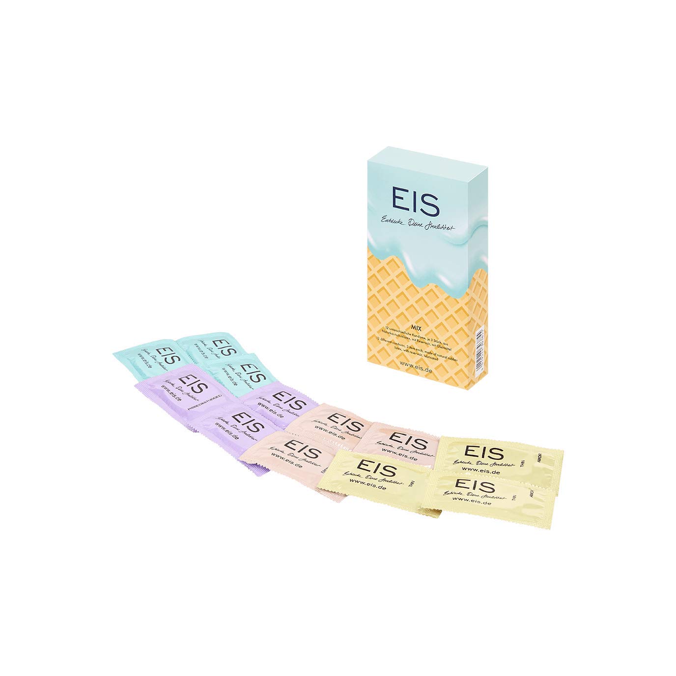 EIS Condoms XXL Set | 12 Pieces with a Soft Feel | 53mm Size for a Secure Fit | Comdoms for More Intense Sex & More Stimulation