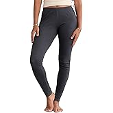 Fair Indigo Women's 100% Organic Pima Cotton Leggings Pants - 30" Inseam