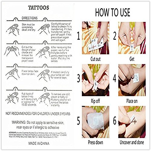 Assorted 9 Sheets Temporary Dragon Tattoos Chinese Character Waterproof Stickers for Kids Men Party Favors